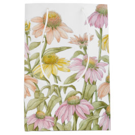 Sacola Para Presentes Média Confluentes Aquarela Arte Botânica