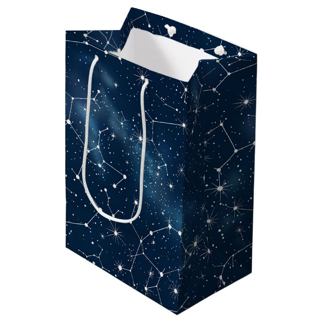 Sacola Para Presentes Média Constelação Celestial - Noite Estelar (4) (Frente inclinada)