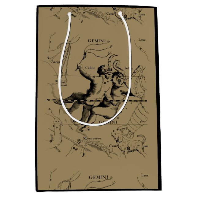 Sacola Para Presentes Média Constelação Gemini Hevelius 1690 maio12-junho20 (Frente)