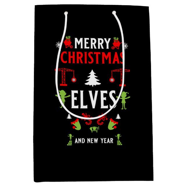 Sacola Para Presentes Média Construção de Construção de Construção Feia (Frente)