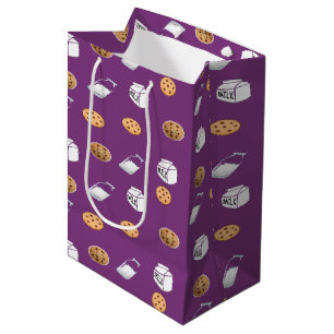 Sacola Para Presentes Média Cookies e leite em roxo