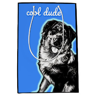 Sacola Para Presentes Média Cool Dude Australian Shephard  Gift Bag