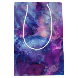 Sacola Para Presentes Média cor d'água fantasia - vibração do espaço profundo: