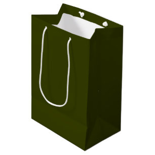 Sacola Para Presentes Média Cor sólida verde-azeitona escuro