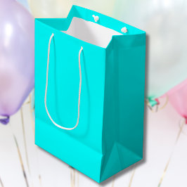 Sacola Para Presentes Média Cor Sólido Azul Neon | Clássico