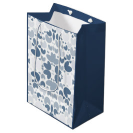 Sacola Para Presentes Média Coração azul