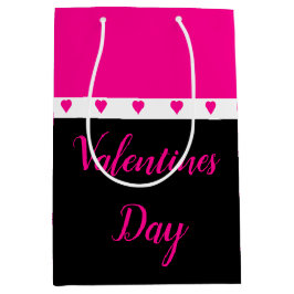 Sacola Para Presentes Média Coração cor-de-rosa brilhante acentuado