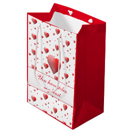 Sacola Para Presentes Média Coração de Valentino Personalizável
