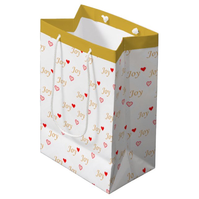 Sacola Para Presentes Média Corações de Alegria (Frente inclinada)