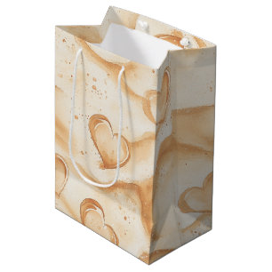 Sacola Para Presentes Média Corações Tropicais em Casamento na Praia de Areia