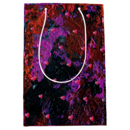 Sacola Para Presentes Média Corações Vermelhos Quentes