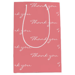 Sacola Para Presentes Média Coral Obrigado