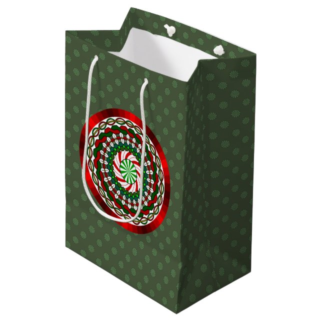 Sacola Para Presentes Média Cores do saco de presentes de Natal (Frente inclinada)
