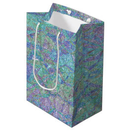 Sacola Para Presentes Média Cores Pastel Chic Modernas Padrão Mosaico Mármore
