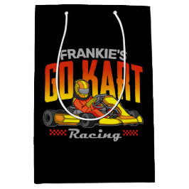 Sacola Para Presentes Média Corrida de Kart Personalizada Esporte Automobilism