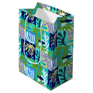 Sacola Para Presentes Média Cortes de Papel Azul Matisse Inspirou a Vida do Oc