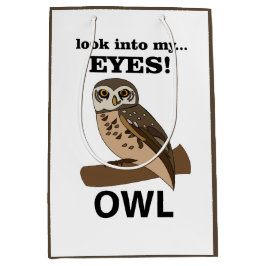 Sacola Para Presentes Média Coruja Olhe Em Minha Coruja De Olhos