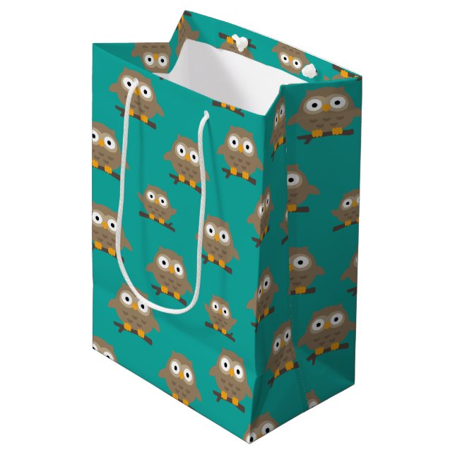 Sacola Para Presentes Média Coruja Saco Médio do Presente (Frente inclinada)