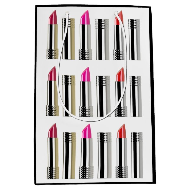 Sacola Para Presentes Média Cosmetologia branca-rosa com cromo lipídico (Frente)