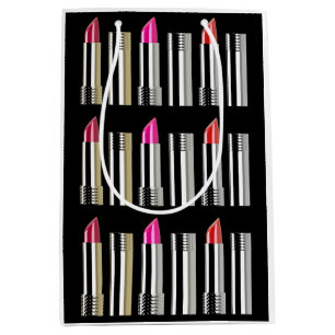 Sacola Para Presentes Média Cosmetologia negra rosa-pente-pingue-pongue