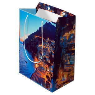 Sacola Para Presentes Média costa ldp POSITANO Amalfi - pôr do sol tirado pel