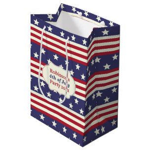 Sacola Para Presentes Média Costume patriótico da bandeira americana da
