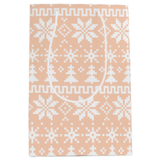 Sacola Para Presentes Média Cozy Fair Isle