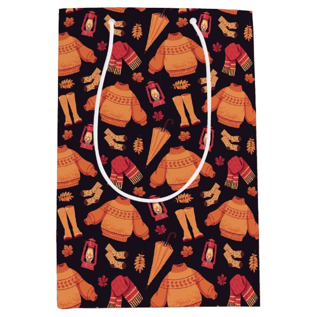 Sacola Para Presentes Média Cozy Fall (Frente)