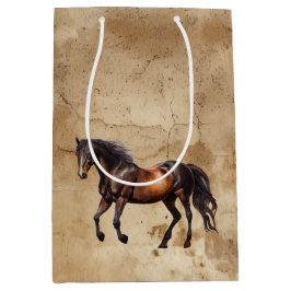 Sacola Para Presentes Média Cream Cowboy Cowhide Horse