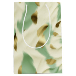 Sacola Para Presentes Média Cream Cowhide Verde