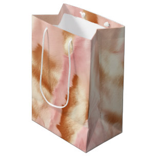 Sacola Para Presentes Média Cream Rosa Tan Southwest Cowgirl Cowhide