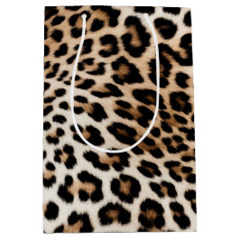 Sacola Para Presentes Média Creme Black Leopardo Print