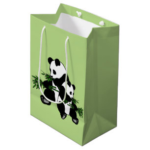 Sacola Para Presentes Média Crescendo acima a panda