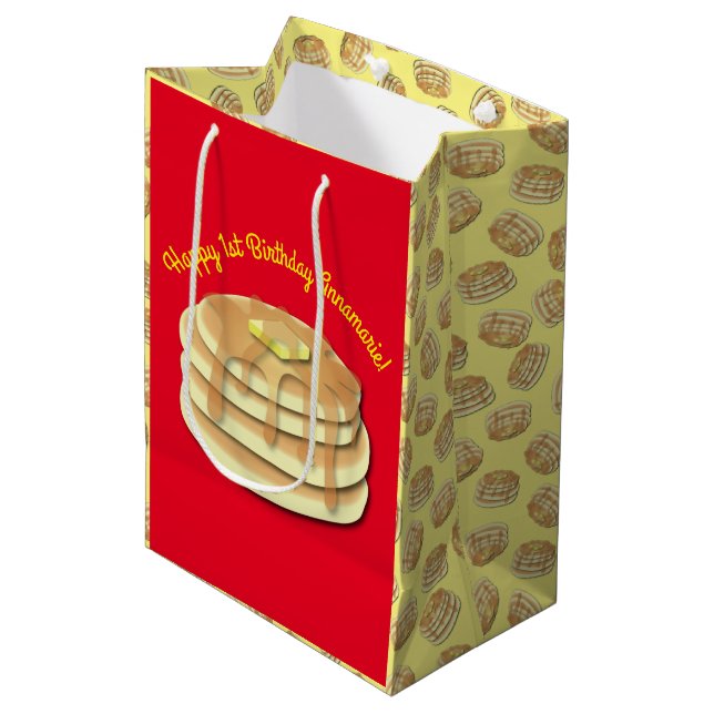 Sacola Para Presentes Média Crianças Cuecas Flapjack de Festa de aniversário P (Frente inclinada)