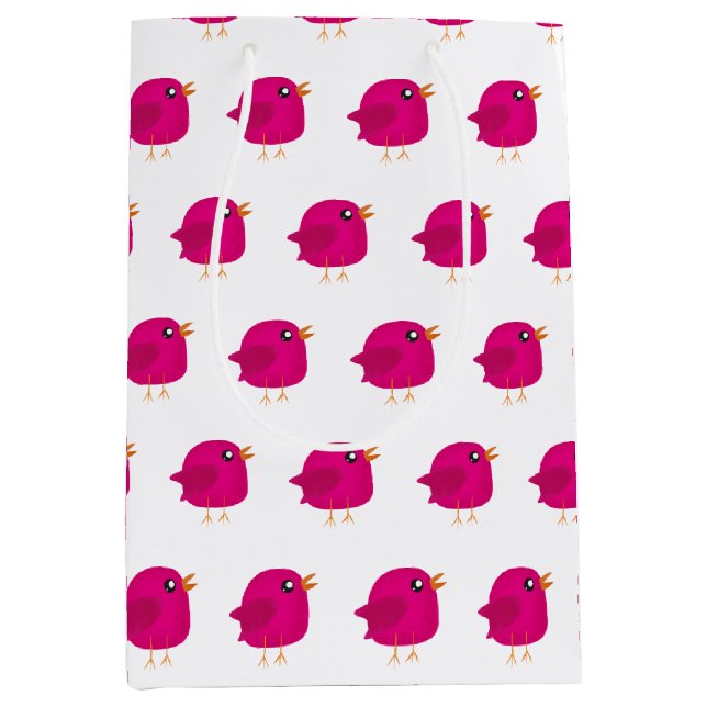 Sacola Para Presentes Média Crianças, passarinho fofo (Frente)