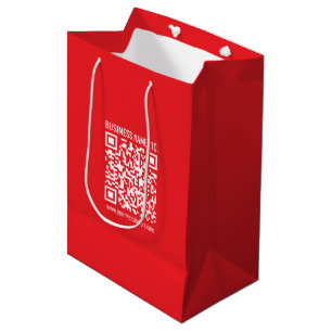 Sacola Para Presentes Média Crie instantaneamente seu próprio código QR Verm