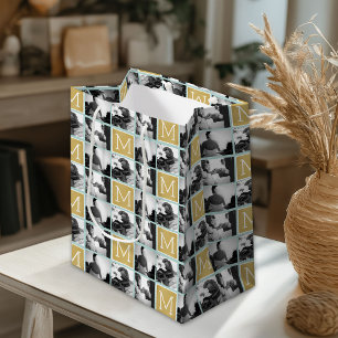 Sacola Para Presentes Média Crie Seu Próprio Colagem de Fotos de Casamento Mon
