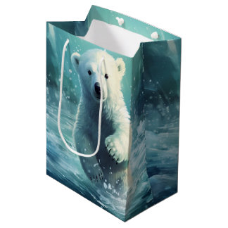 Sacola Para Presentes Média Crie Seu Próprio Filhote de Urso Polar