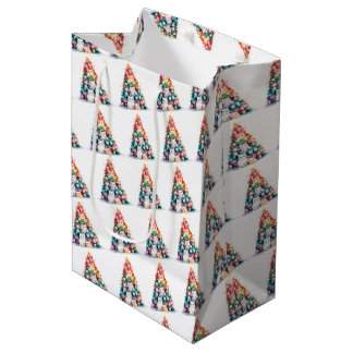 Sacola Para Presentes Média Crie Sua Própria Árvore de Natal Colorida & Gatinh