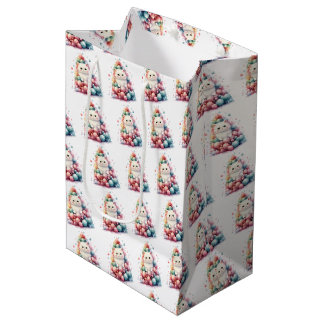Sacola Para Presentes Média Crie Sua Própria Árvore de Natal Colorida & Gato B