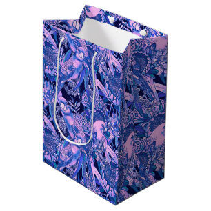 Sacola Para Presentes Média Crimson Rosella Tropical Blue