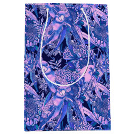 Sacola Para Presentes Média Crimson Rosella Tropical Blue