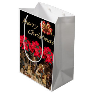 Sacola Para Presentes Média Cristo de Jesus com os Presentes de Natal