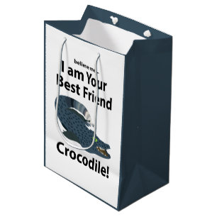 Sacola Para Presentes Média Crocodilo Alligator Funny Crocodilo