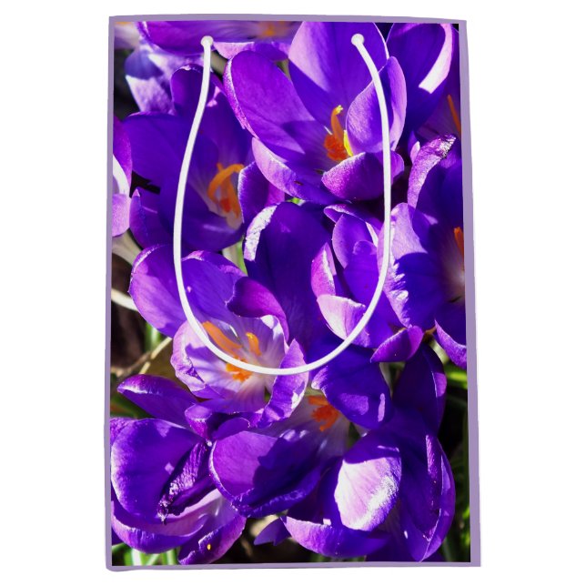 SACOLA PARA PRESENTES MÉDIA CROCOS DE PRIMAVERA (Frente)