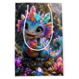 Sacola Para Presentes Média Crystal Sprout – Arte Fantástica de Dragão de Cris