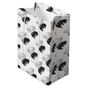 Sacola Para Presentes Média Cubo do Urso Silhueta de Mão