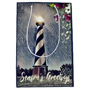 Sacola Para Presentes Média Cumprimento do Farol de Cape Hatteras OBX Season