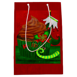 Sacola Para Presentes Média Cupcake Feriado SOMENTE MEIO