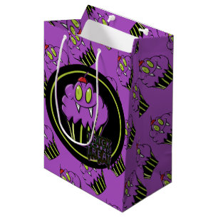 Sacola Para Presentes Média Cupcake Roxo de Halloween Roxo, dote Bag 2